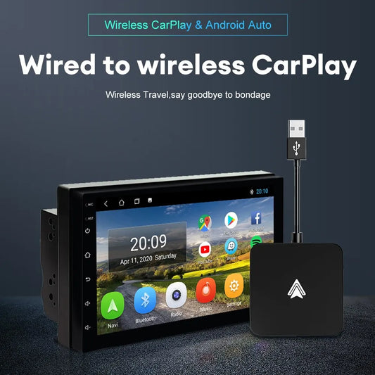 Compact CarPlay and Android Auto Dongle for Wireless Connectivity