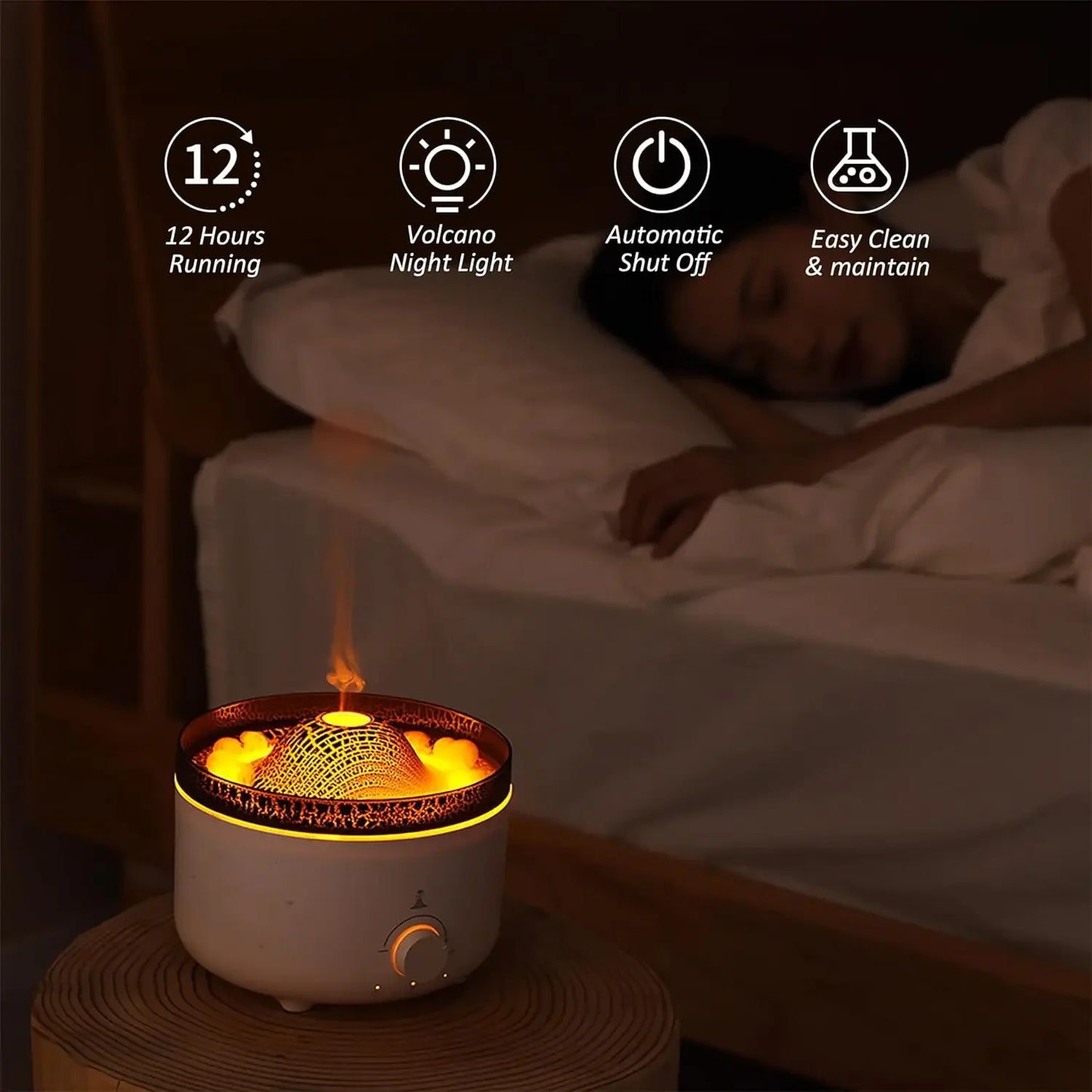 Volcanic Wave Ultrasonic Aromatherapy Humidifier - OJM EXPRESS