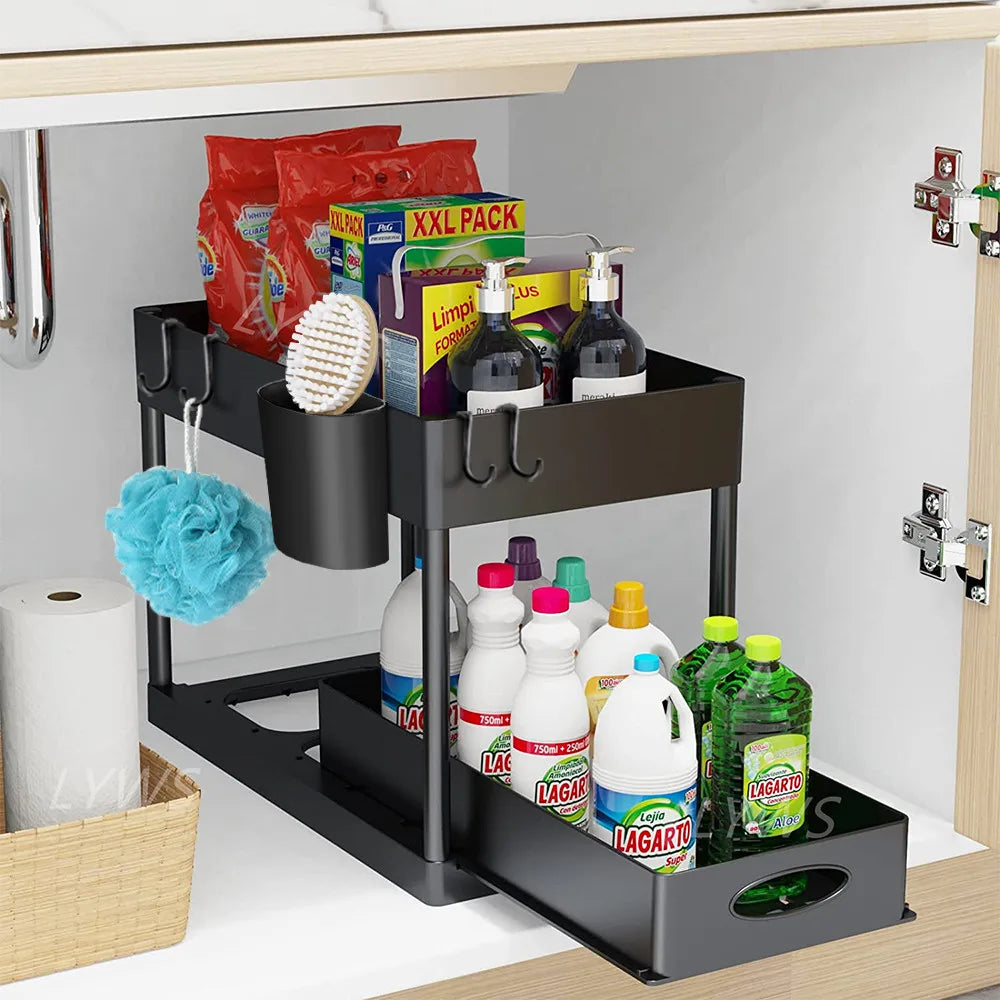 Under Sink Dual Sliding Organizer - OJM EXPRESS