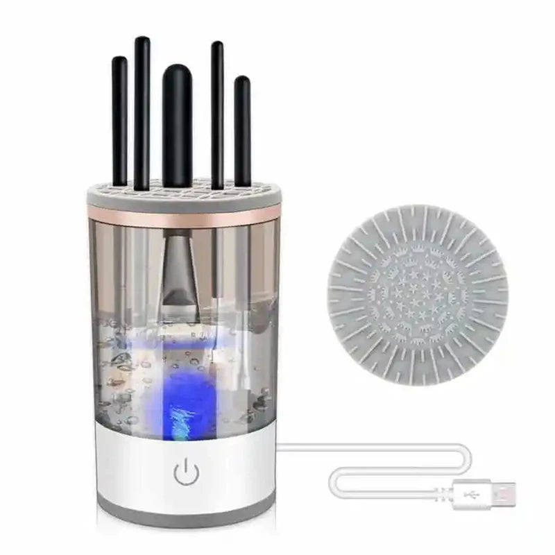 3-In-1 Electric Makeup Brush Cleaner with Automatic Spinner - OJM EXPRESS