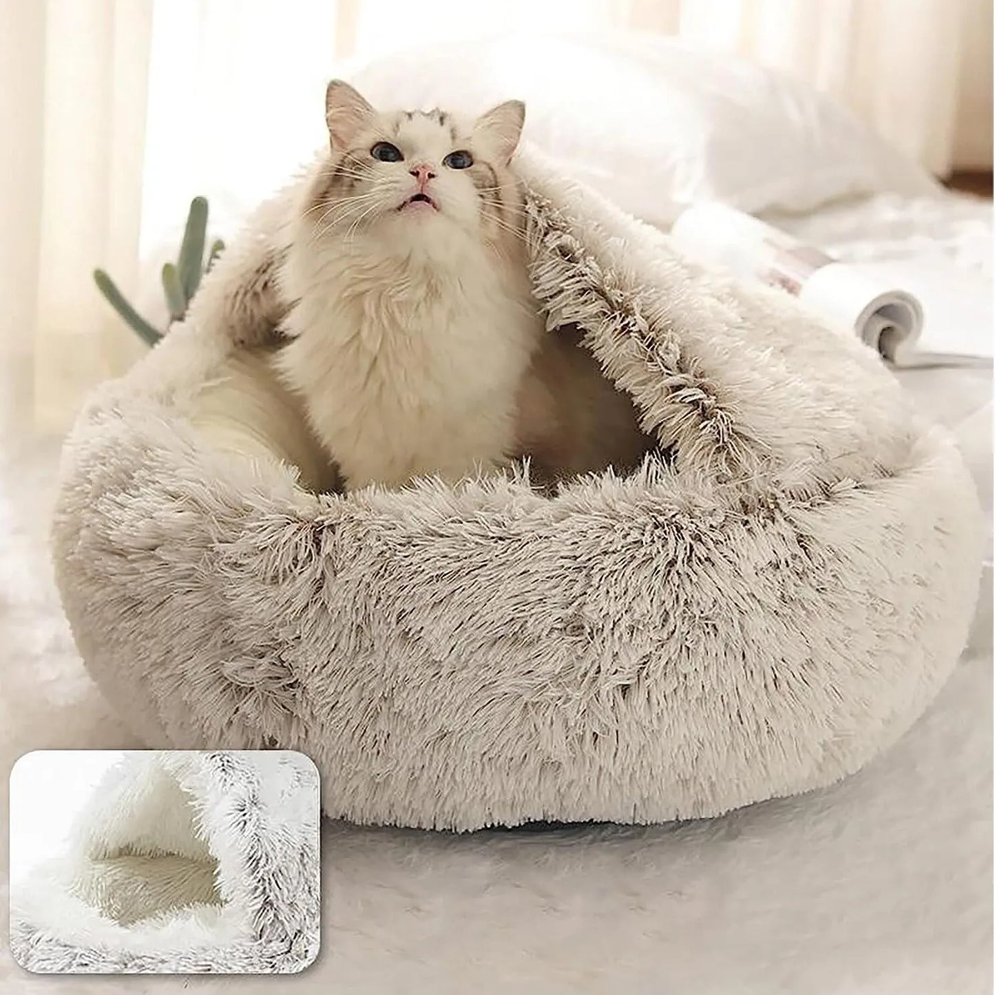 Cozy Circular Pet Bed with Plush Interior - OJM EXPRESS