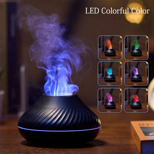Electric Volcanic Flame Essential Oil Diffuser and Humidifier